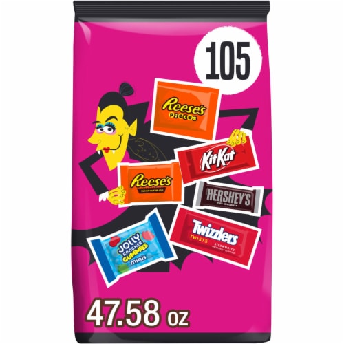 Hershey Assorted Flavored Halloween Candy Bulk Bag Perspective: front