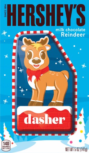 Hershey's Holiday Milk Chocolate Reindeer Candy Perspective: front