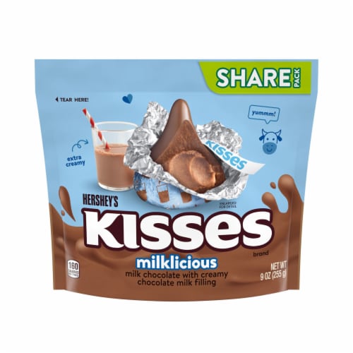 HERSHEY'S KISSES Milklicious Milk Chocolate Candy Perspective: front