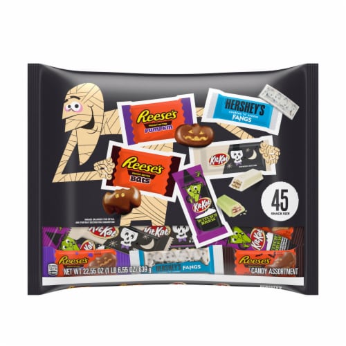 REESE'S HERSHEY'S and KIT KAT® Assorted Chocolate and Creme Flavors Snack Size Halloween Candy Perspective: front