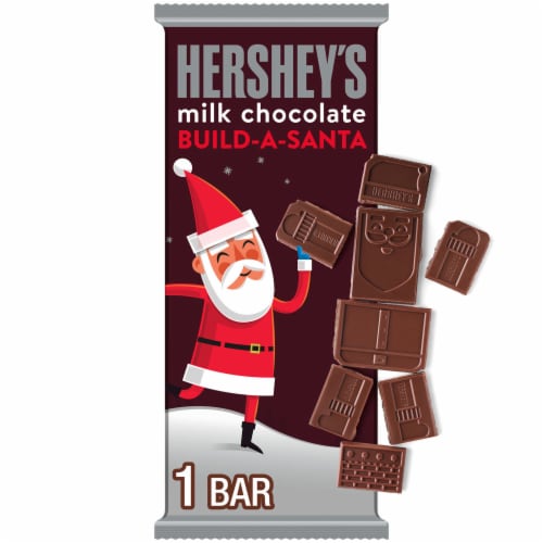 HERSHEY'S Milk Chocolate Build-A-Santa Christmas Candy Bar Perspective: front