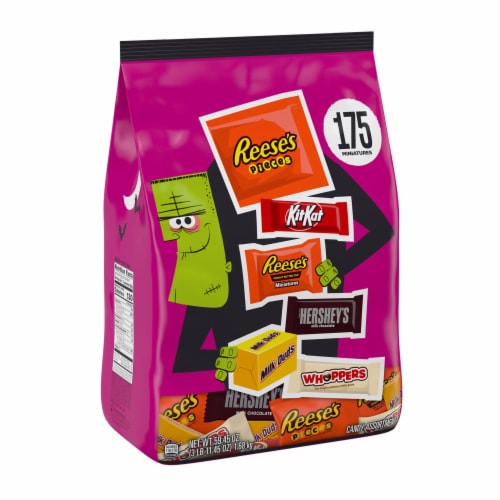 Hershey Assorted Flavored Halloween Candy Bulk Bag Perspective: front