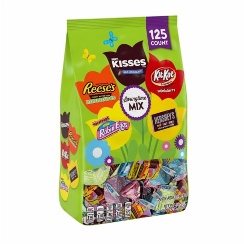 Hershey Springtime Mix Chocolate Assortment Candy, Easter (39.5 Oz, 125 Piece) Perspective: front