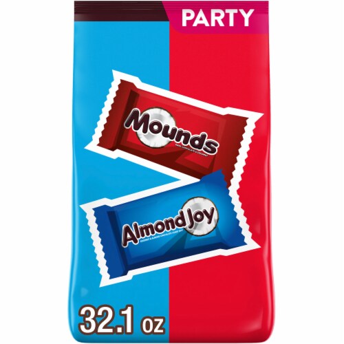 ALMOND JOY and MOUNDS Assorted Flavored Miniature Candy Party Pack Perspective: front