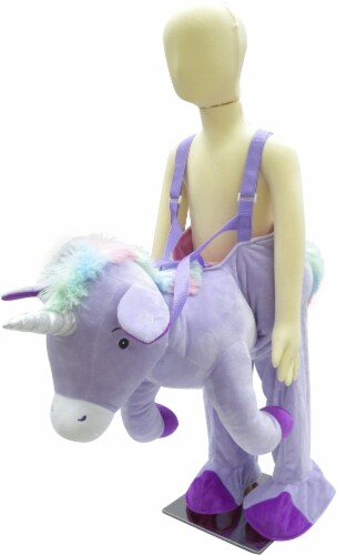 Sound and Light Animatronics Rider Unicorn Costume - Purple Perspective: front