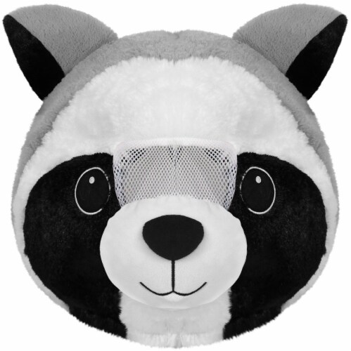 Sound and Light Animatronics Plush Big Head Racoon Mask Perspective: front