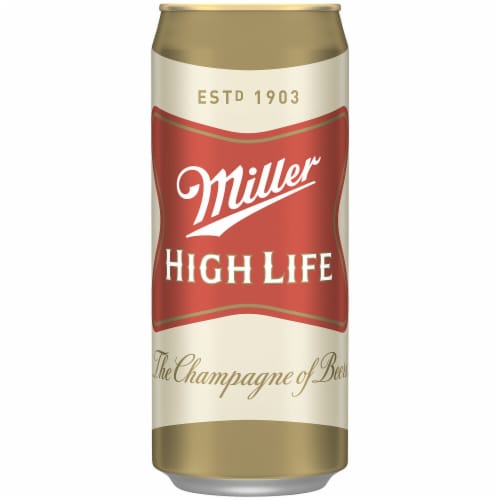 Miller High Life American Lager Beer Single Can Perspective: front