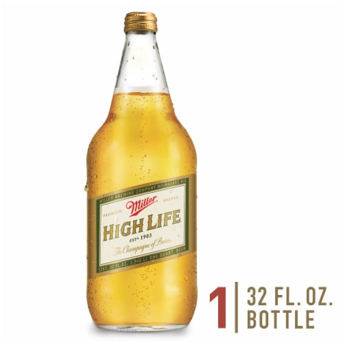 Miller High Life American Lager Beer Single Bottle, 32 fl oz - Pick ‘n Save