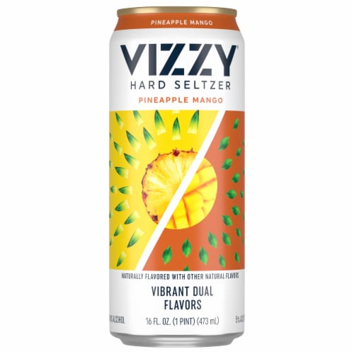 Vizzy Pineapple Mango Hard Seltzer Can Perspective: front
