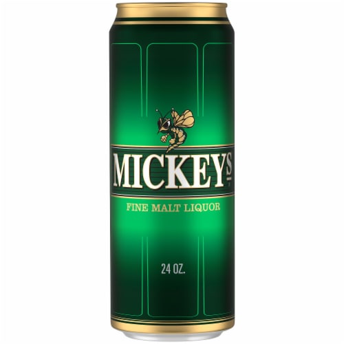 Mickeys Fine Malt Liquor Ale Beer Single Can Perspective: front