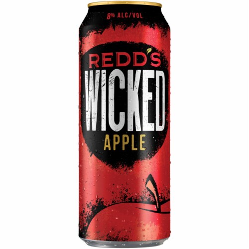 Redd's Wicked Apple Ale Beer Single Can Perspective: front
