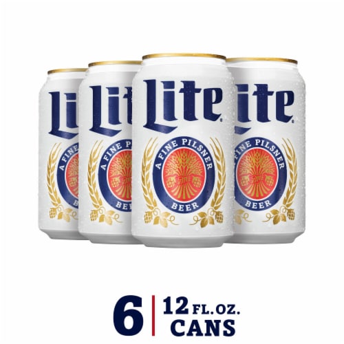 Miller Lite American Pilsner Light Lager Beer, 6 cans / 12 fl oz - QFC