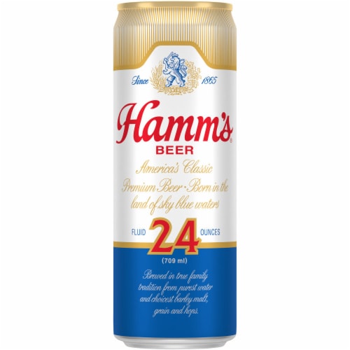 Hamm's American-Style Lager Light Beer Perspective: front