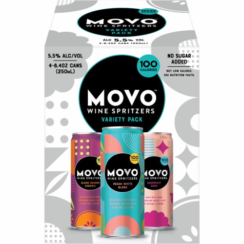 Movo Low Calorie Wine Spritzers Variety Pack 4 Cans Perspective: front