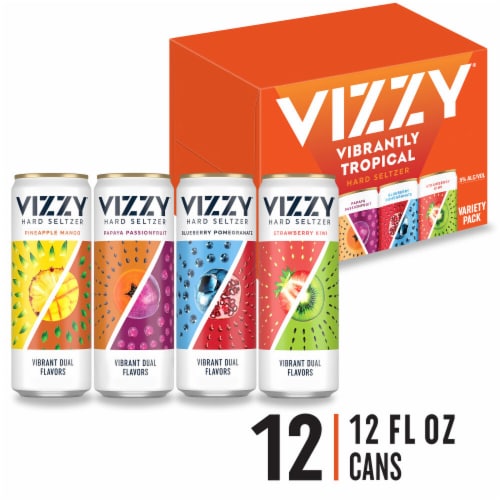 Vizzy Hard Seltzer Tropical Variety Pack Perspective: front