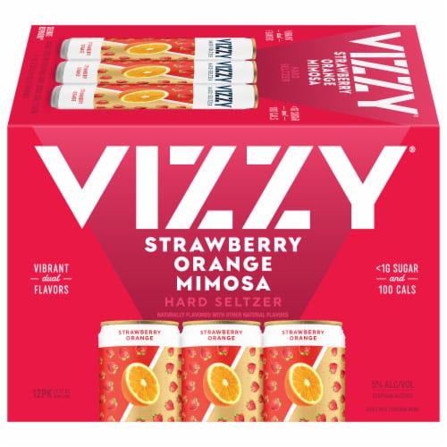 Vizzy Strawberry Orange Mimosa Hard Seltzer Variety Pack Perspective: front