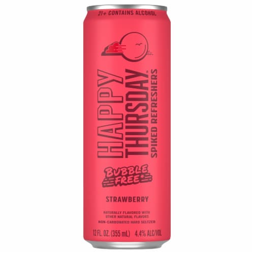 Happy Thursday™ Spike Strawberry Refresher Can Perspective: front