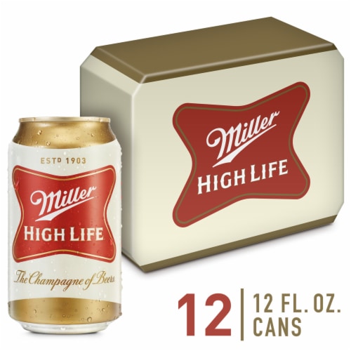 Miller High Life Beer American Lager Beer, 12 cans / 12 fl oz - Food 4 Less