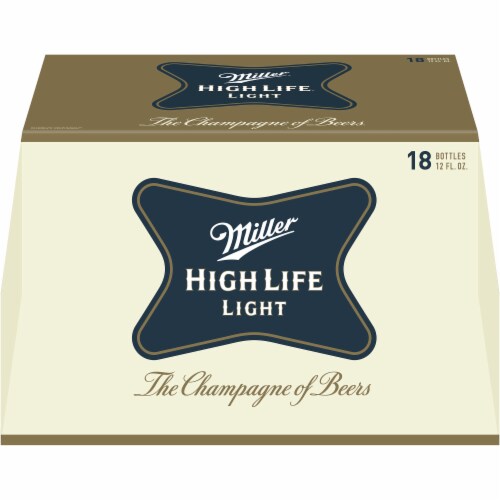 Miller High Life Light Lager Beer 18 Bottles Perspective: front