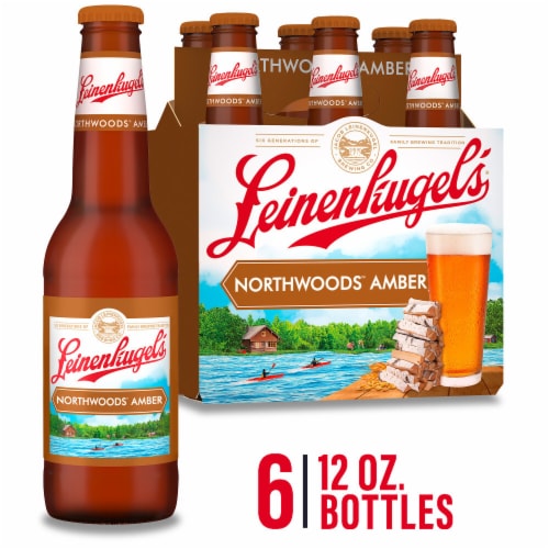 Leinenkugel's Northwoods Amber Pale Lager Beer Bottles Perspective: front