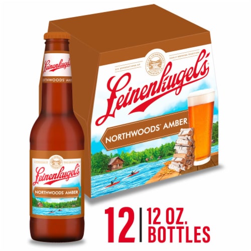 Leinenkugel's Northwoods Amber Pale Lager Beer Bottles Perspective: front