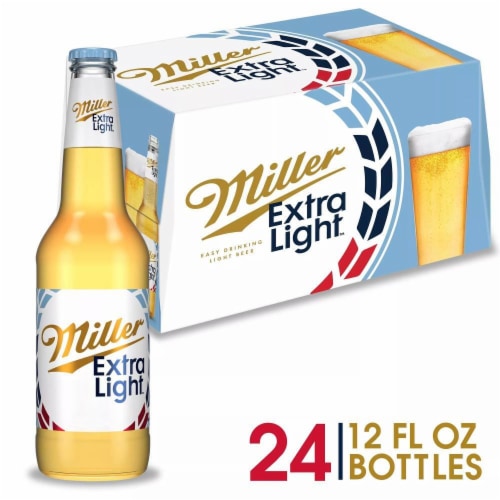 Miller Extra Light Low Calorie Beer Perspective: front