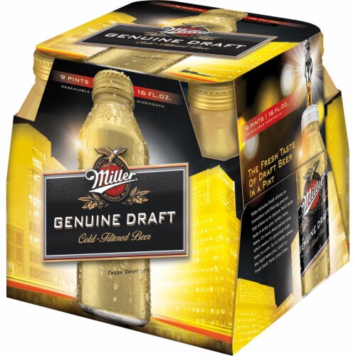 Miller Genuine Draft American Lager Beer Perspective: front