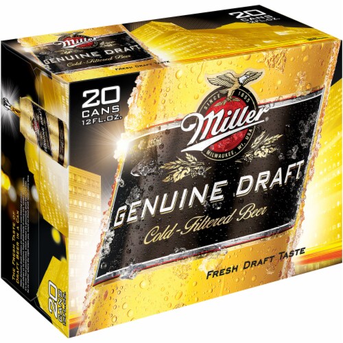 Miller Genuine Draft American Lager Beer Perspective: front