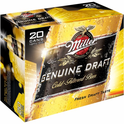 Miller Genuine Draft American Lager Beer, 20 cans / 12 fl oz - Kroger