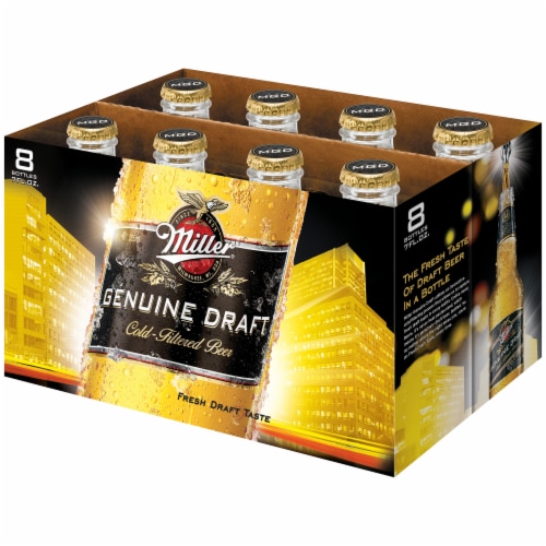 Miller Genuine Draft Lager Beer 8 Count Perspective: front