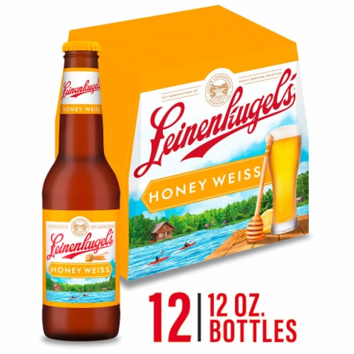Leinenkugel's Honey Weiss Wheat Beer Bottles Perspective: front