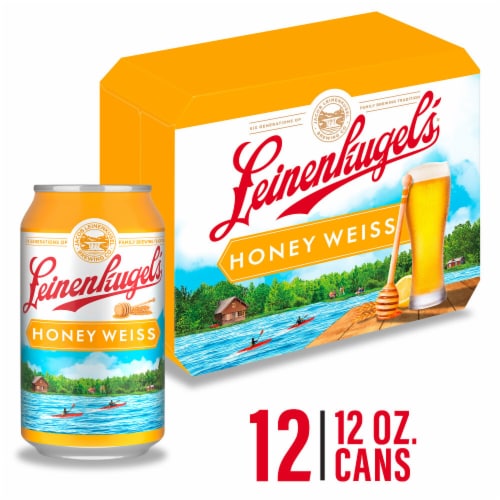 Leinenkugel's Honey Weiss Wheat Beer Cans Perspective: front