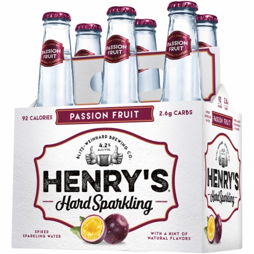 Henry's Hard Sparkling Passion Fruit Water 6 Count Perspective: front