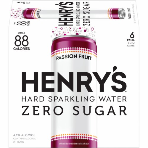 Henry's Hard Passion Fruit Spiked Sparkling Water 6 Count Perspective: front
