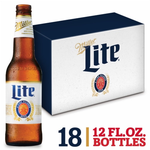 Miller Lite American Pilsner Light Lager Beer, 18 bottles / 12 fl oz ...