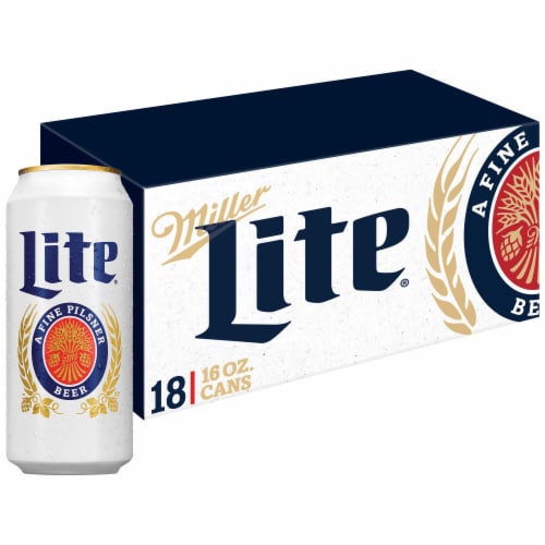 Miller Lite American Pilsner Light Lager Beer, 18 cans / 16 fl oz - Pay ...