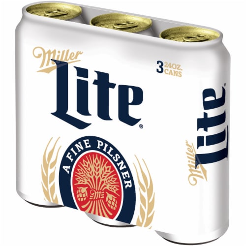 Miller Lite American Pilsner Light Lager Beer, 3 cans / 24 fl oz - Fred ...