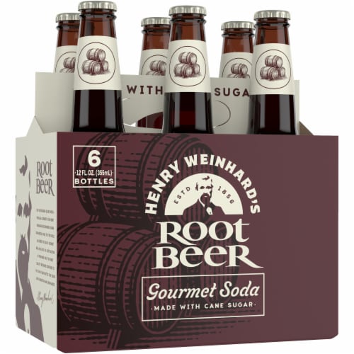 Henry Weinhard's Root Beer Soda Cans Perspective: front