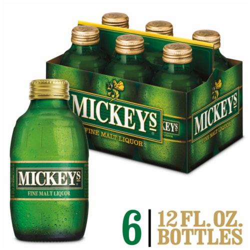 Mickeys Fine Malt Liquor Ale Beer Perspective: front