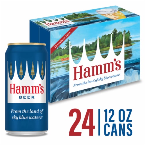 Hamm's American-Style Lager Light Beer Perspective: front