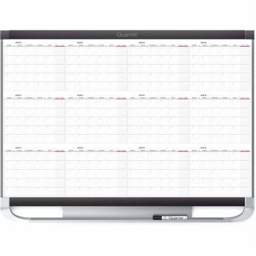 Quartet Prestige 2 Magnetic Calendar Board - Monthly - 12 Month - White, Graphite - Steel - 24 Quartet Prestige 2 Magnetic Calendar Board - Monthly - 12 Month - White, Graphite - Steel - 24