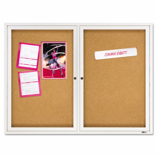 Quartet Enclosed Bulletin Board,36 x 48 2364GGS Perspective: front