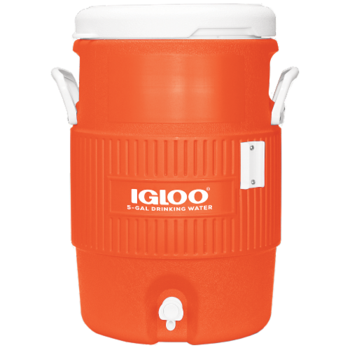 Igloo Seat Top Cooler with Spigot - Orange Perspective: front