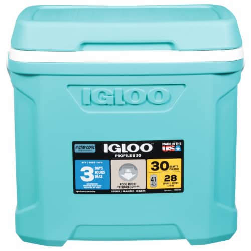 Igloo® 30 Quart Profile II Cooler - Aquatic Teal Perspective: front