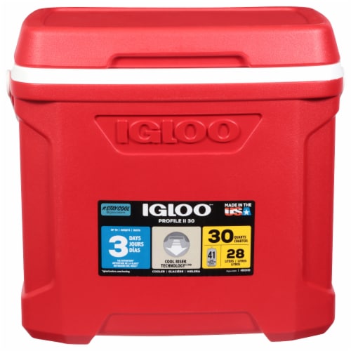 Igloo® Eco Cool Latitude Red & White Hardside Cooler Perspective: front