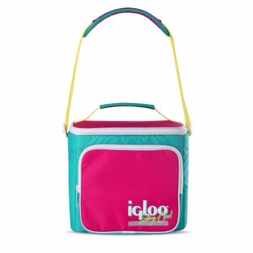 Igloo 90s Retro Collection Square Neon Lunch Box Cooler Bag, Purple