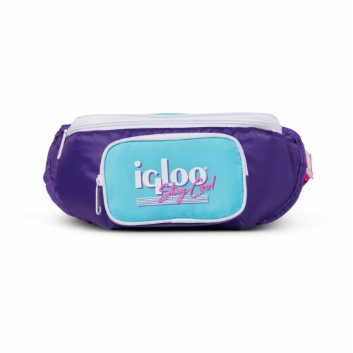 Igloo 90s Retro Collection Square Neon Lunch Box Cooler Bag, Purple