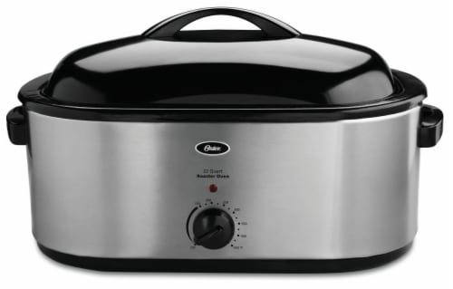 Oster - Not only does this large capacity roaster fit a 26-pound turkey,  but it also does the basting for you with self-basting lid. The Oster 22 QT  Roaster Oven makes holiday