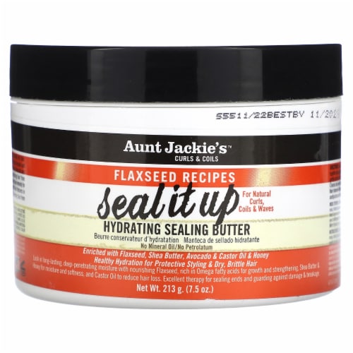 Aunt Jackie's Flaxseed Recipes Seal It Up Hydrating Sealing Butter 7.5 oz Perspective: front