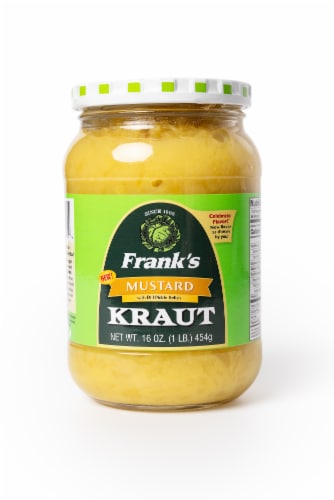 Frank's Kraut Mustard with Dill Pickle Relish Perspective: front
